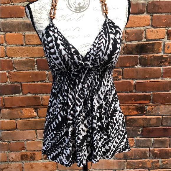 Guess medium halter top Blk/white/brown - Picture 4 of 10